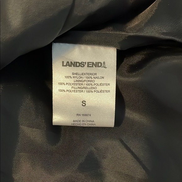 Lands' End Black Quilted Vest with Stand-Up Collar - Picture 8 of 9